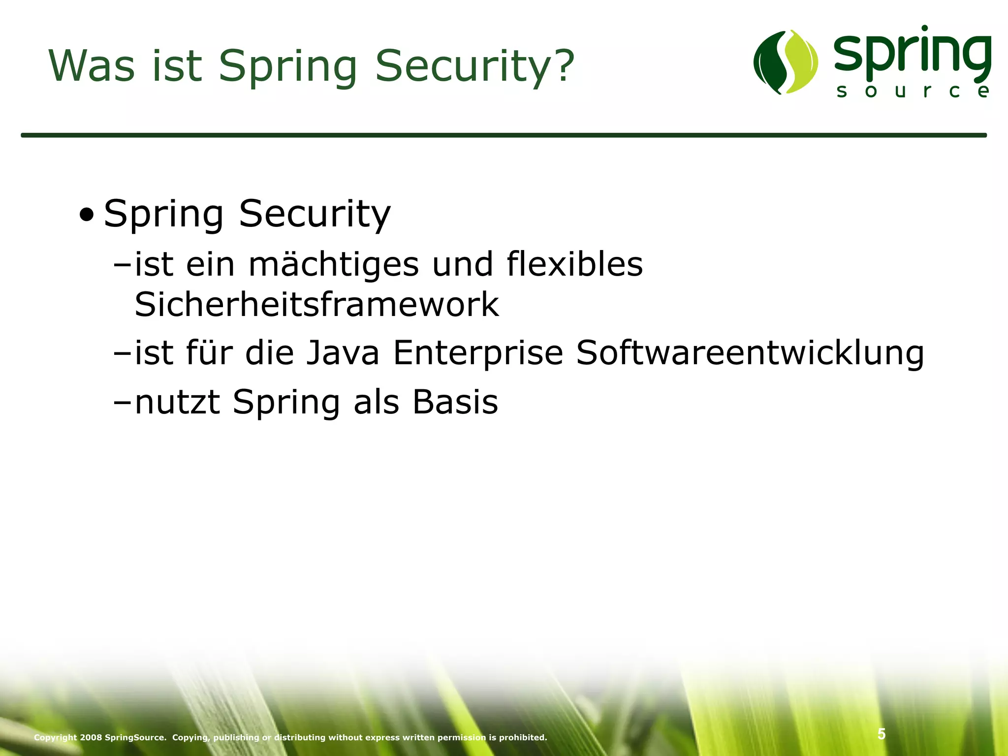 Enterprise Security mit Spring Security