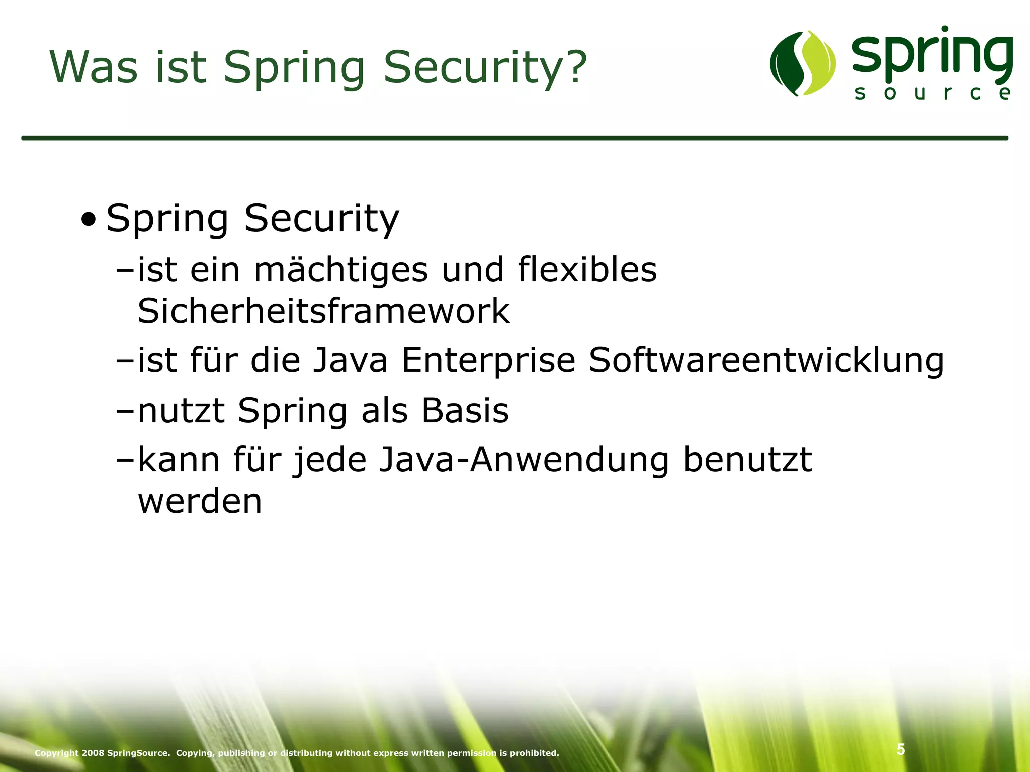 Enterprise Security mit Spring Security