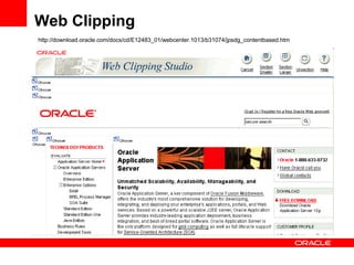Web Clipping http://download.oracle.com/docs/cd/E12483_01/webcenter.1013/b31074/jpsdg_contentbased.htm 