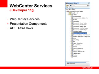 WebCenter Services JDeveloper 11g WebCenter Services Presentation Components ADF TaskFlows 