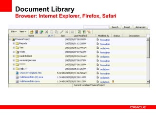 Document Library Browser: Internet Explorer, Firefox, Safari 