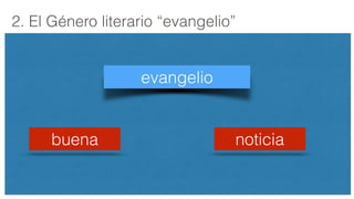 2. El Género literario “evangelio”
eu aggelos
buena noticia
evangelio
 