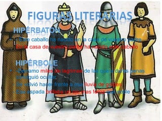 • - Este caballo ha nacido en la casa de vuestro padre
En la casa de vuestro padre ha nacido este caballo
• -Derramo miles de lagrimas de las que a duras penas
consiguió ocultar
- Se volvió hacer frente a esa lluvia de golpes
- Esa espada brillaba un ojo mas feroz que noble
 