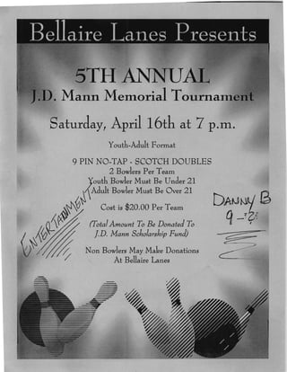 J D  Mann  Bowling  Tournament