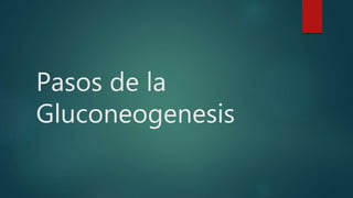 Pasos de la
Gluconeogenesis
 