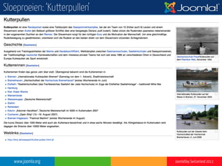www.joomla.org Joomla!Day Switzerland 2013
Sloeproeien: ‘Kutterpullen’
 