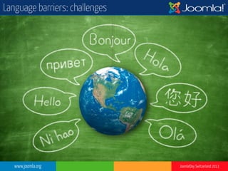www.joomla.org Joomla!Day Switzerland 2013
Language barriers: challenges
 