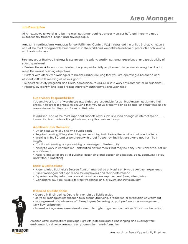 area manager job description
