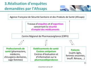 3.Réalisation d'enquêtes demandées par l'Afssaps Centre Régional de Pharmacovigilance (CRPV) Agence Française de Sécurité ...