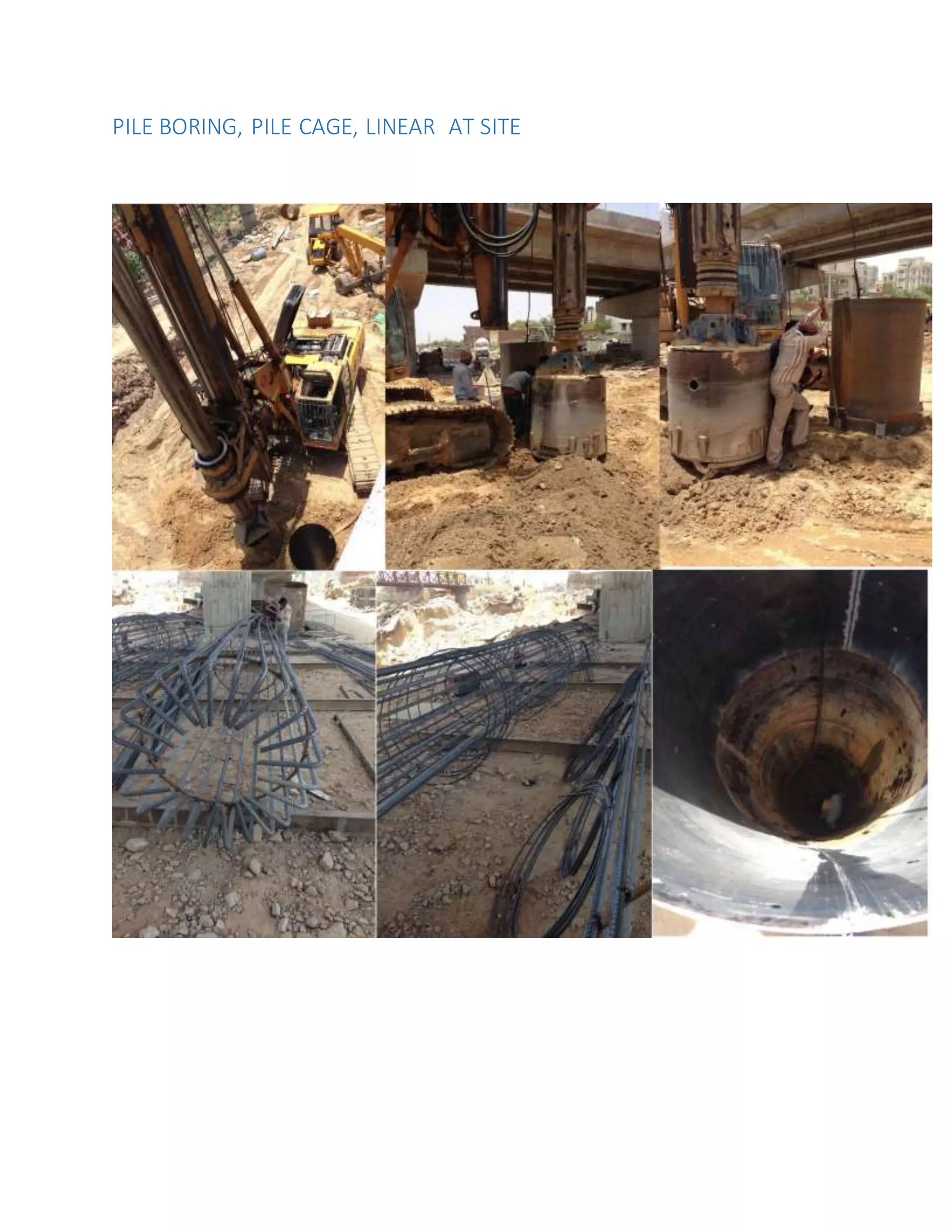 PILE BORING, PILE CAGE, LINEAR AT SITE
 