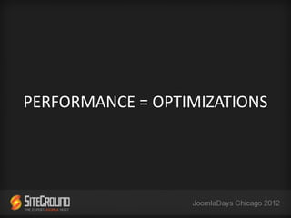 PERFORMANCE = OPTIMIZATIONS
 