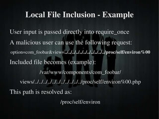 Allows an attacker to alter the query 