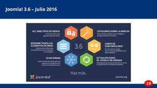 19
Joomla! 3.6 – Julio 2016
 