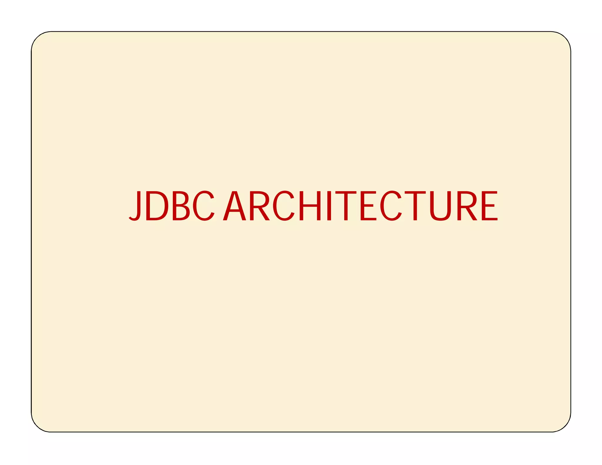 JDBCARCHITECTURE
 