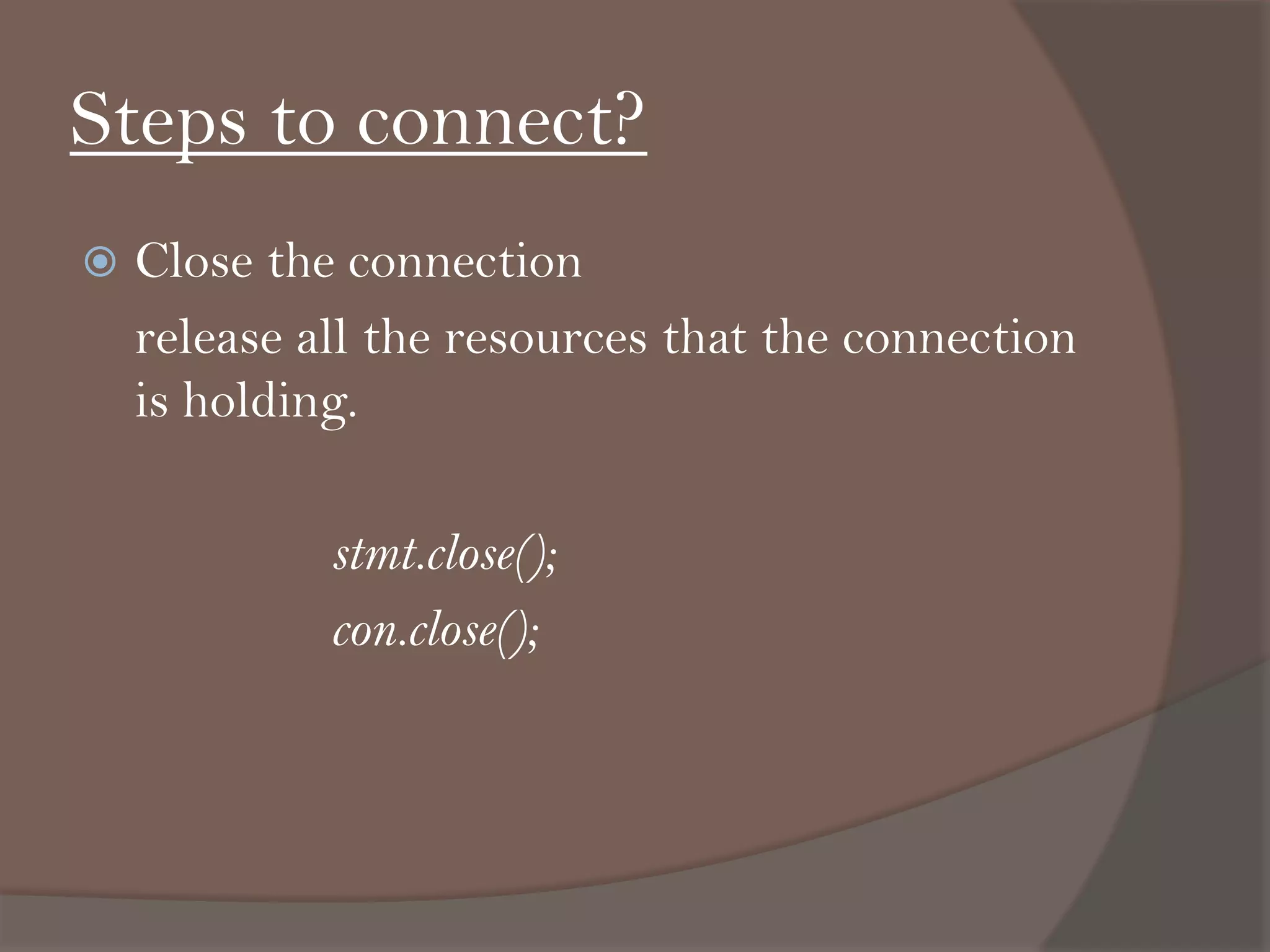 JDBC: java DataBase connectivity | PPSX