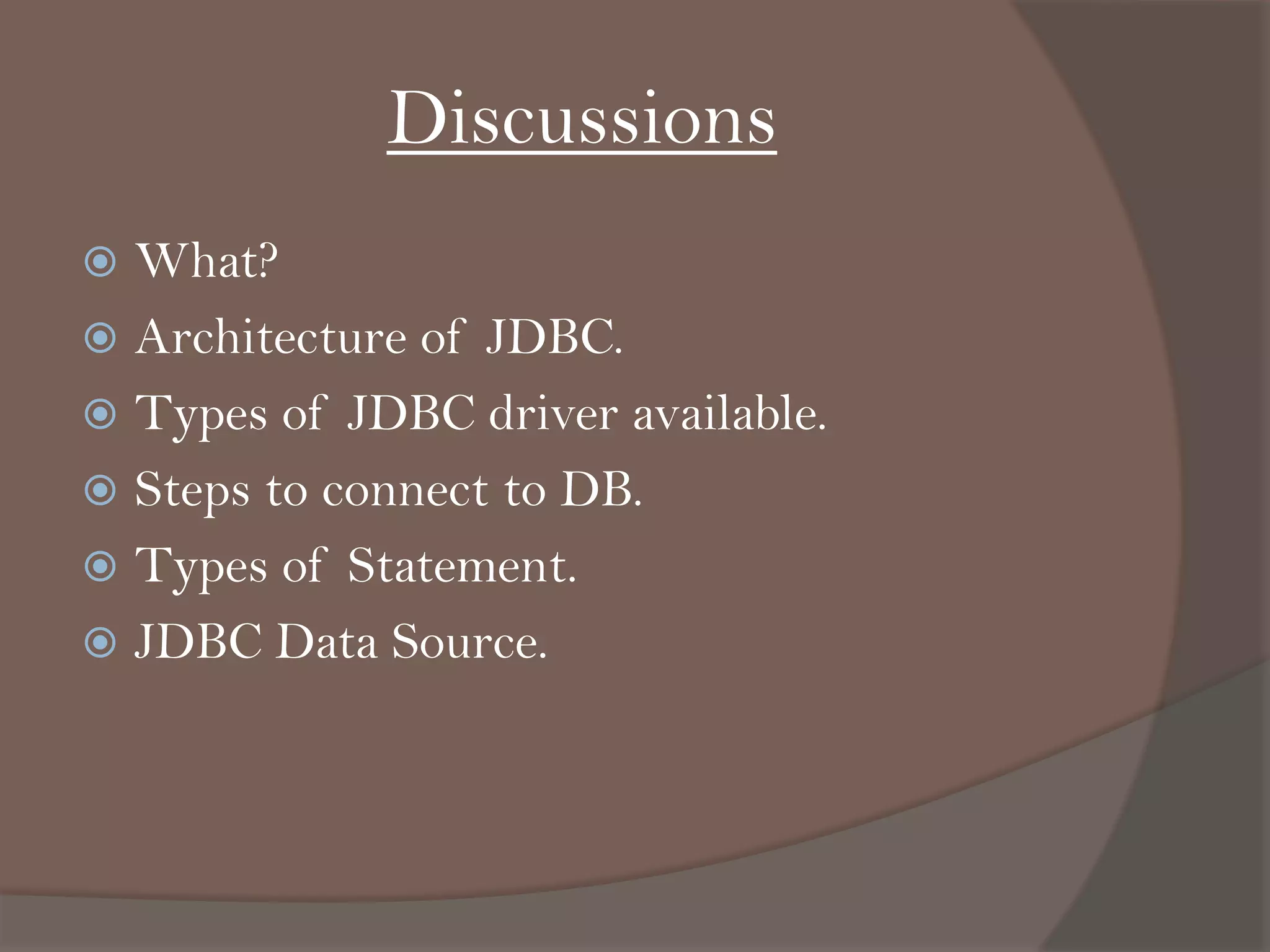 JDBC: java DataBase connectivity | PPSX