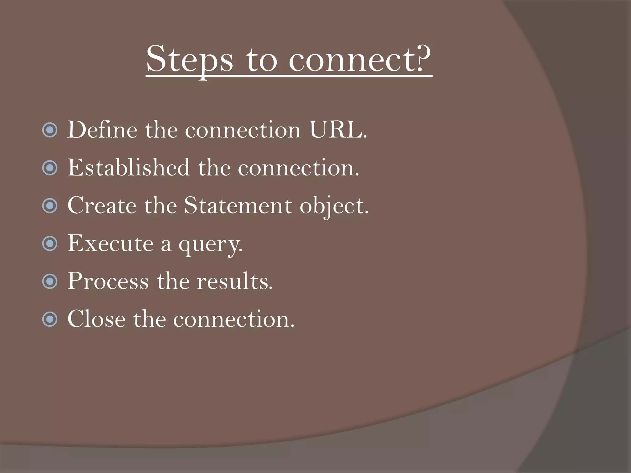 JDBC: java DataBase connectivity | PPSX
