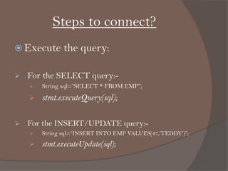 JDBC: java DataBase connectivity | PPT image.
