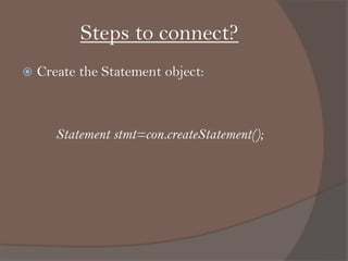 JDBC: java DataBase connectivity | PPSX