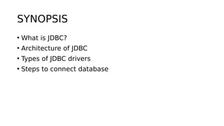Jdbc connectivity in java | PDF