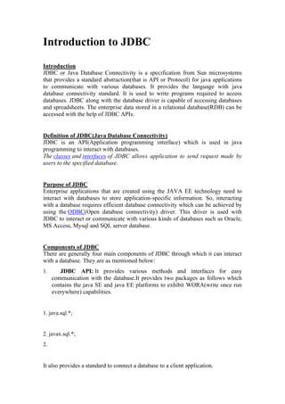 JDBC-Introduction | PDF