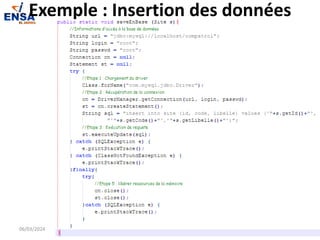 Exemple : Insertion des données
06/03/2024 21
 