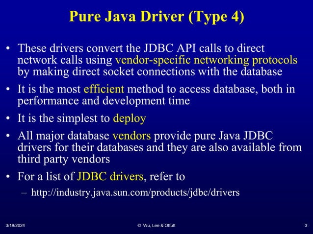 JDBC.ppt database connectivity in java ppt | PPT