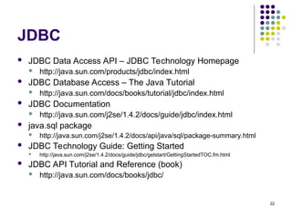 Java data base connecticity well be given to the students | PPT
