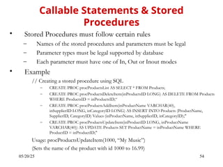 Accessing Database using jdbc Template and record set | PPT