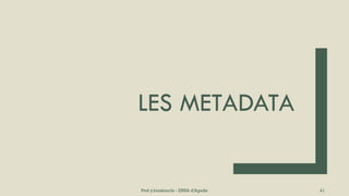 LES METADATA
Prof y.boukouchi - ENSA d'Agadir 41
 