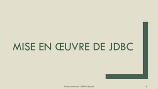 MISE EN ŒUVRE DE JDBC
Prof y.boukouchi - ENSA d'Agadir 6
 