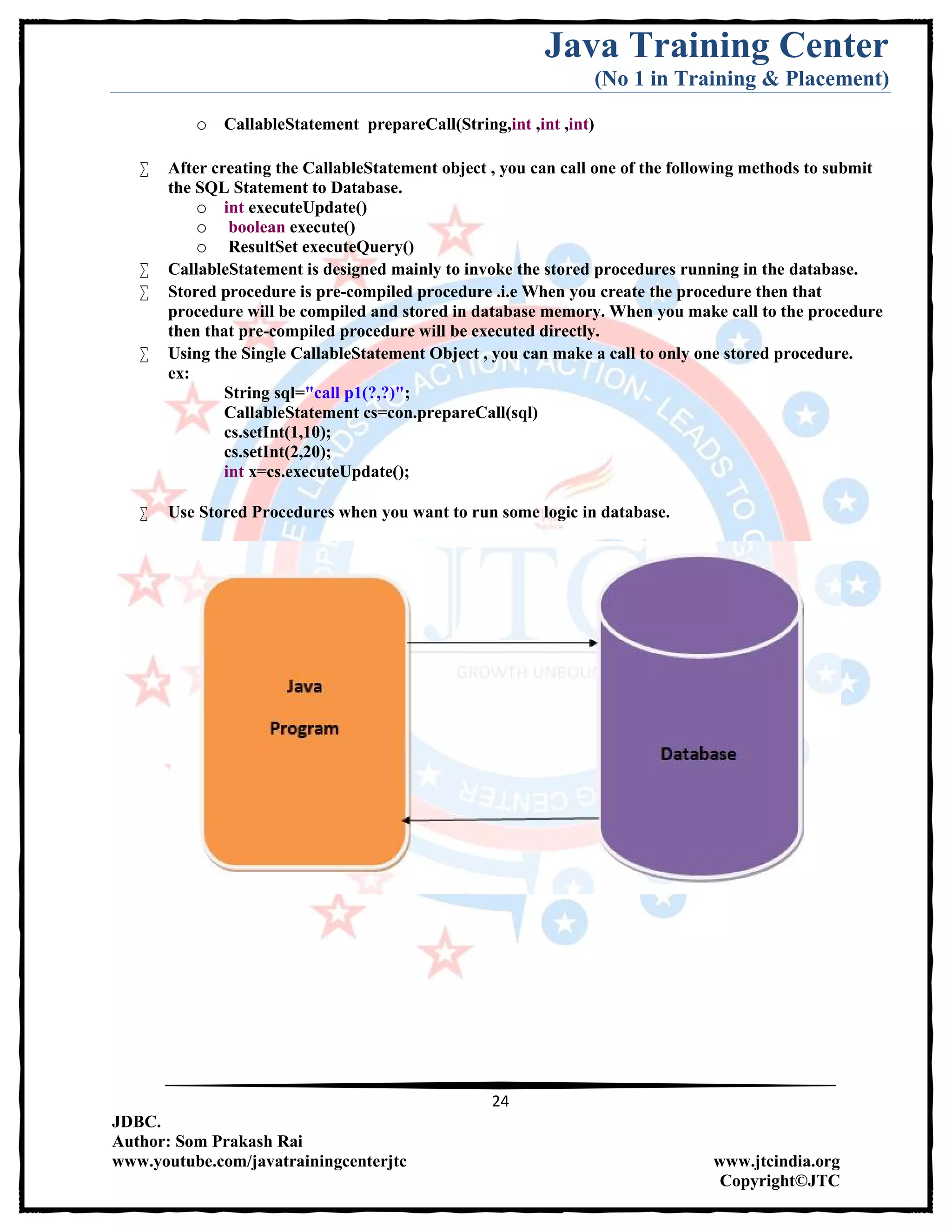 Jdbc Complete Notes by Java Training Center (Som Sir) | PDF