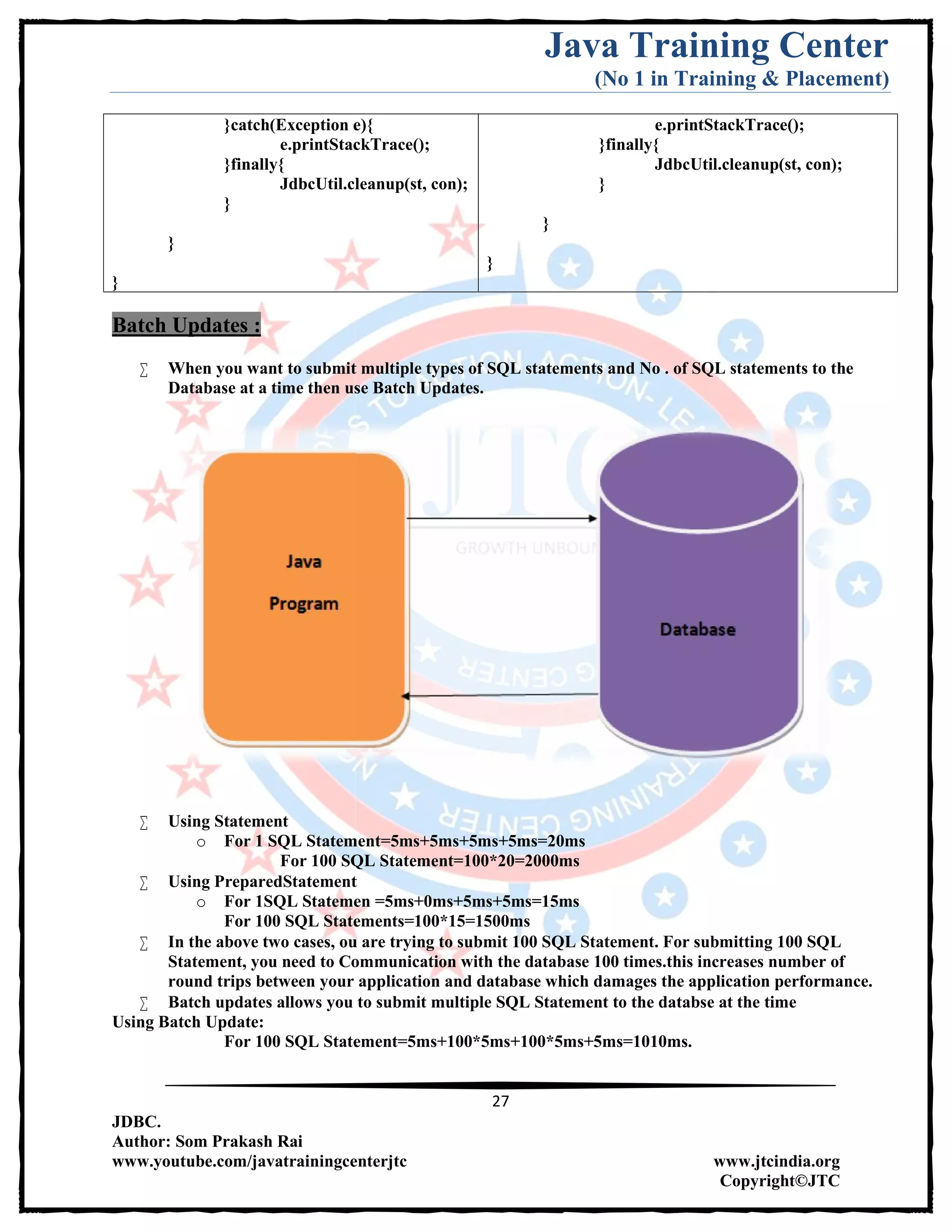Jdbc Complete Notes by Java Training Center (Som Sir) | PDF | Databases ...