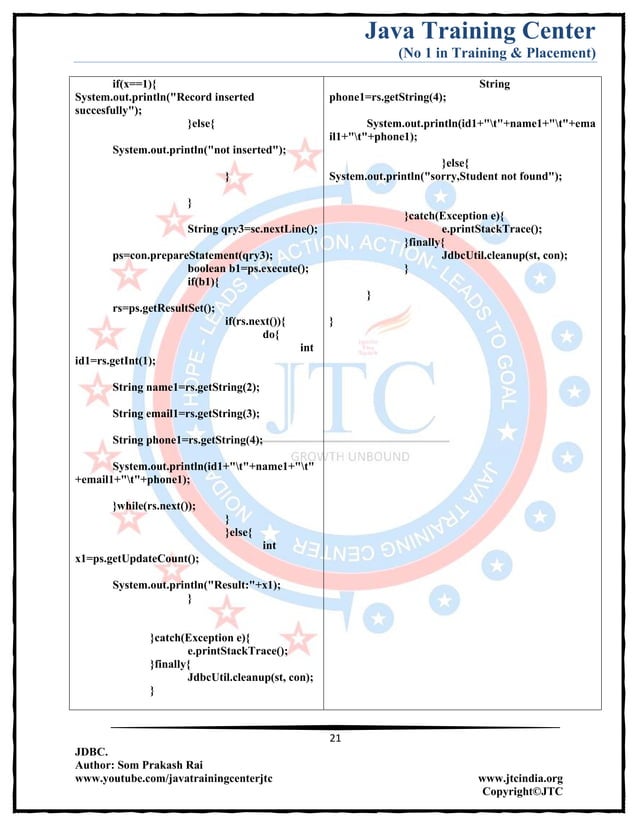 Jdbc Complete Notes by Java Training Center (Som Sir) | PDF | Databases ...