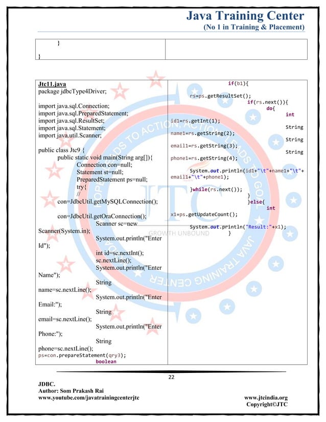 Jdbc Complete Notes by Java Training Center (Som Sir) | PDF | Databases ...