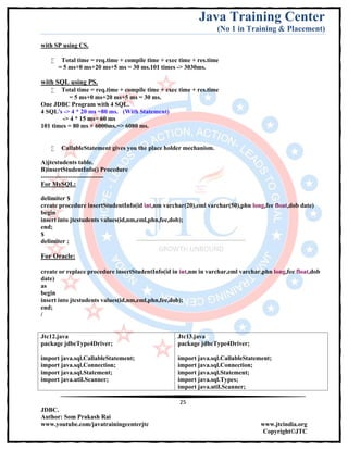 Jdbc Complete Notes by Java Training Center (Som Sir) | PDF