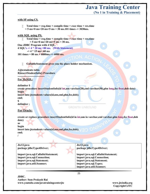 Jdbc Complete Notes by Java Training Center (Som Sir) | PDF | Databases ...