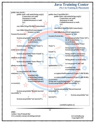 Jdbc Complete Notes by Java Training Center (Som Sir) | PDF