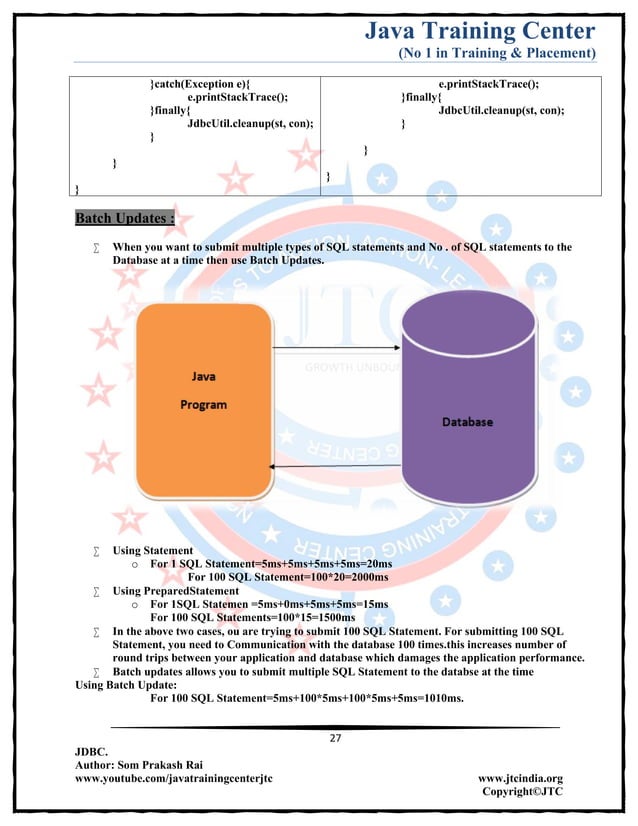 Jdbc Complete Notes by Java Training Center (Som Sir) | PDF | Databases ...