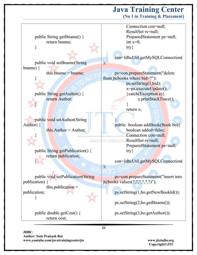 Jdbc Complete Notes by Java Training Center (Som Sir) | PDF | Databases ...
