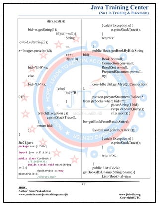 Jdbc Complete Notes by Java Training Center (Som Sir) | PDF