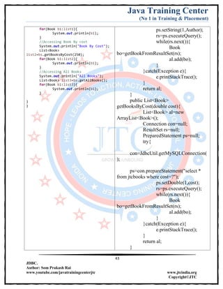 Jdbc Complete Notes by Java Training Center (Som Sir) | PDF