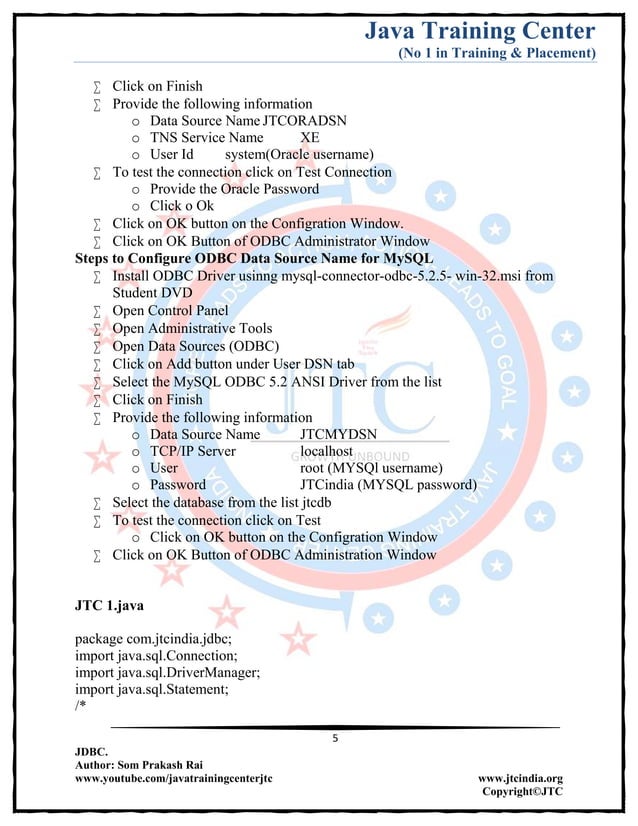 Jdbc Complete Notes by Java Training Center (Som Sir) | PDF | Databases ...