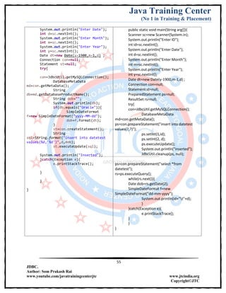 Jdbc Complete Notes by Java Training Center (Som Sir) | PDF