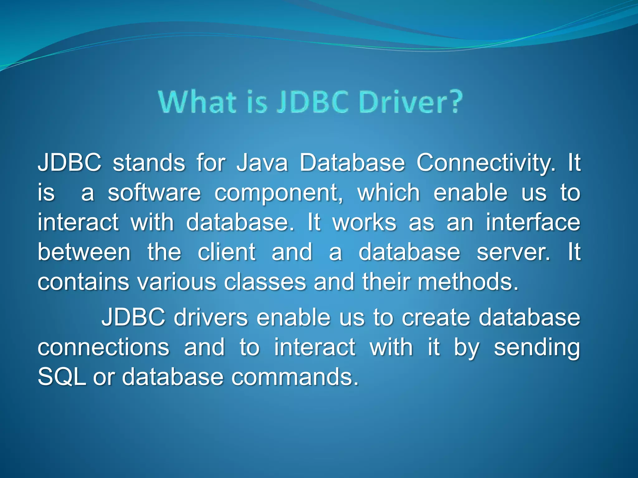 JDBC Driver Types | PPTX