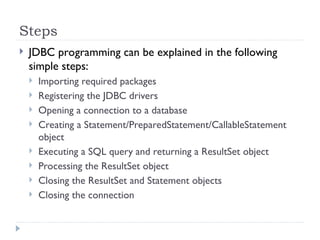 jdbc_presentation.Java Database Connectivity | PPT