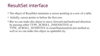 JDBC ResultSet power point presentation by klu | PPT
