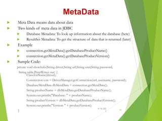 Java jdbc | PPTX