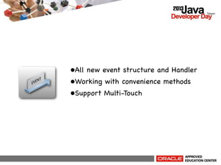 •All new event structure and Handler
•Working with convenience methods
•Support Multi-Touch

 