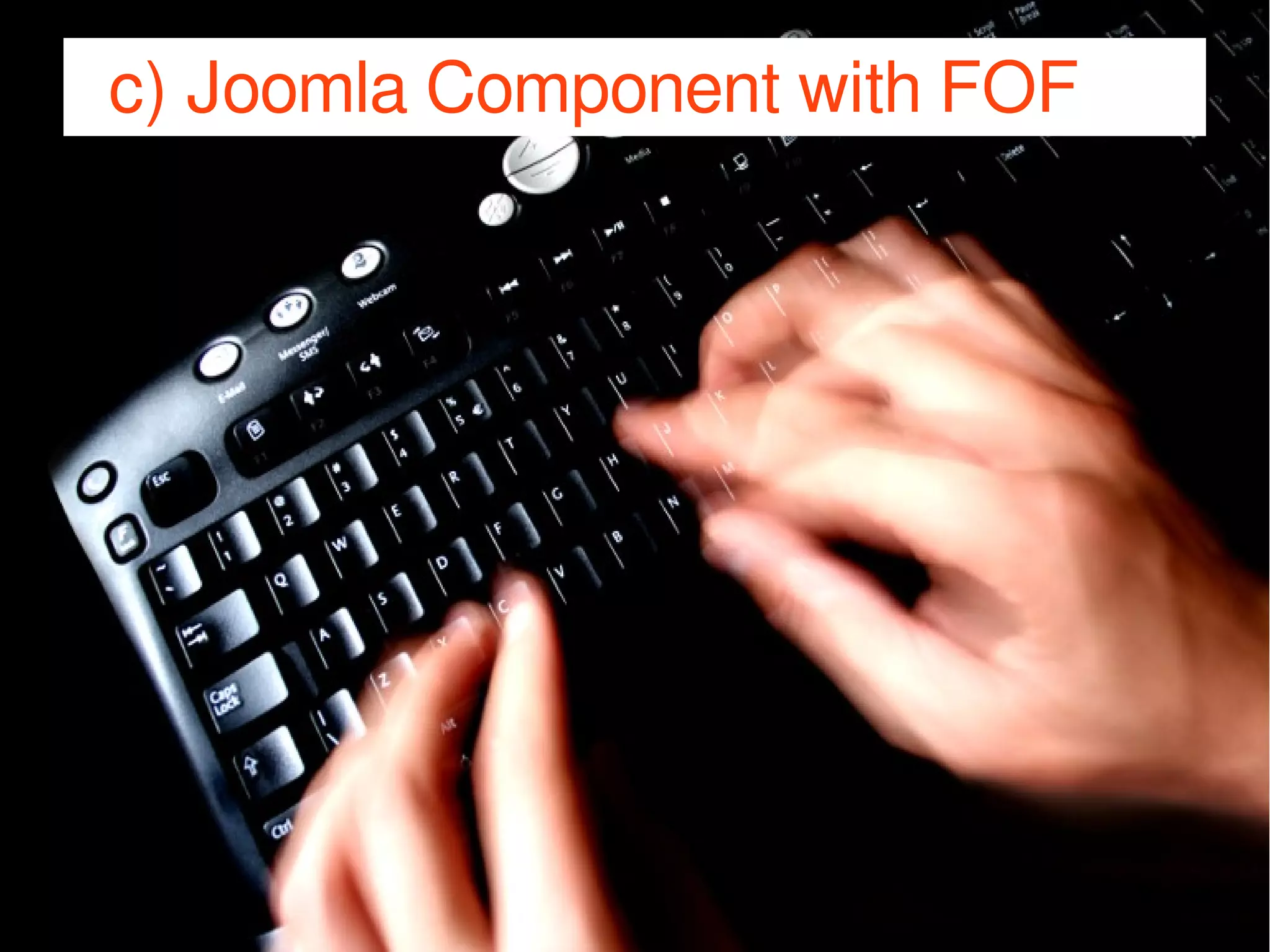 “db8 locate” component 
Goal: Manage & display locations on a Google Map 
● Name: “db8 Locate” 
● Component name: com_db8locate 
● Database tabel name: #__db8locate_items 
>>> Show example of in browser 
JJoooommllaaddaayy DDeeuuttsscchhllaanndd 22001144 
 